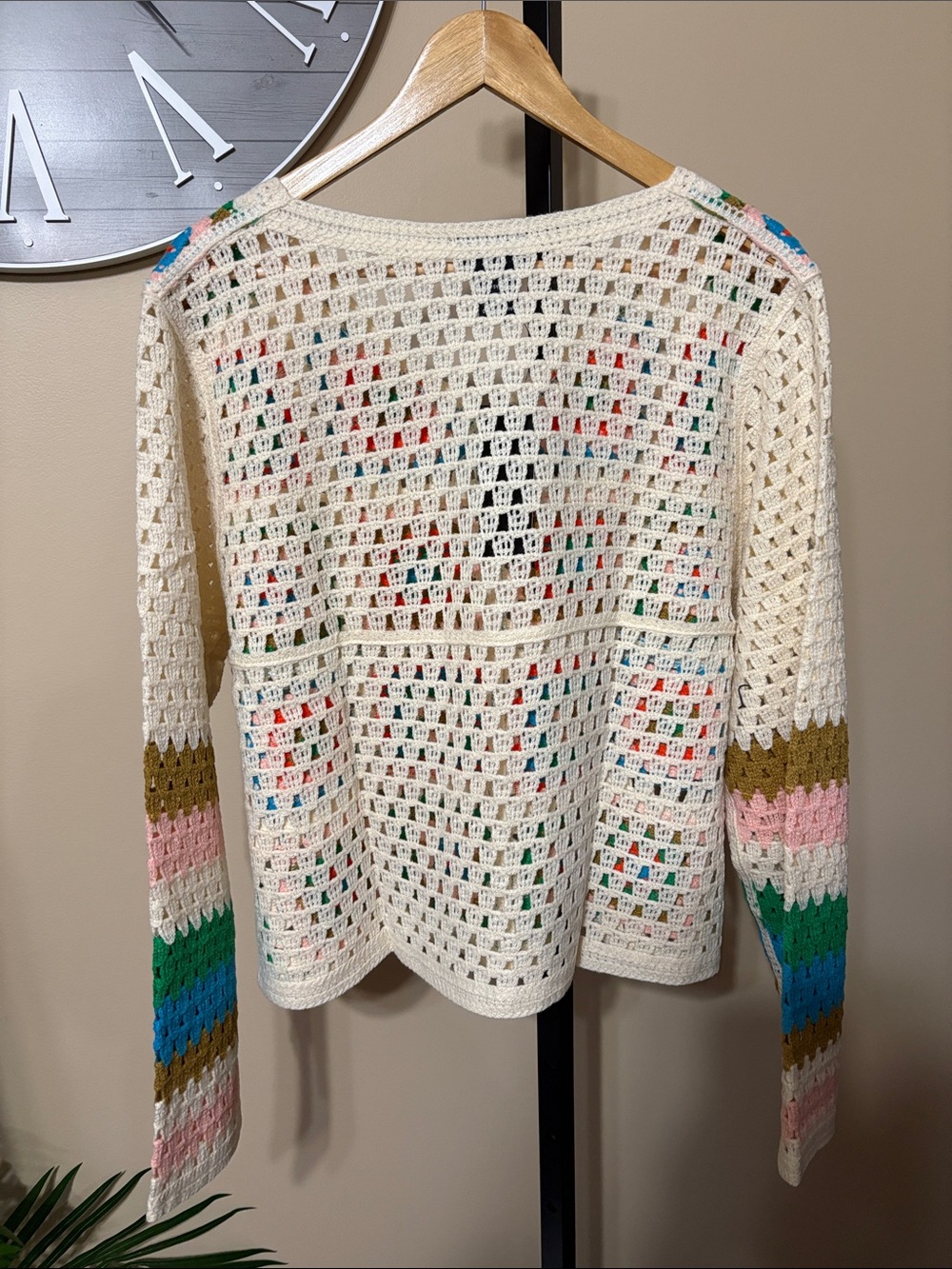 011 New Liv Los Angeles NWT Multicolor Crochet Cardigan - Picture 7 of 7